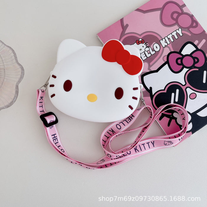 Wholesale Cartoon children's silicone coin purse hanging neck cute