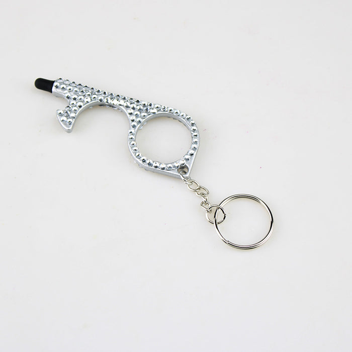 Wholesale Alloy Multifunctional Double-sided Diamond Door Opener Keychain JDC-KC-TouMS032