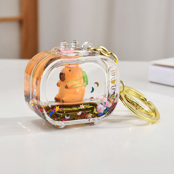 Wholesale Keychain backpack pendant floating liquid backpack ornament