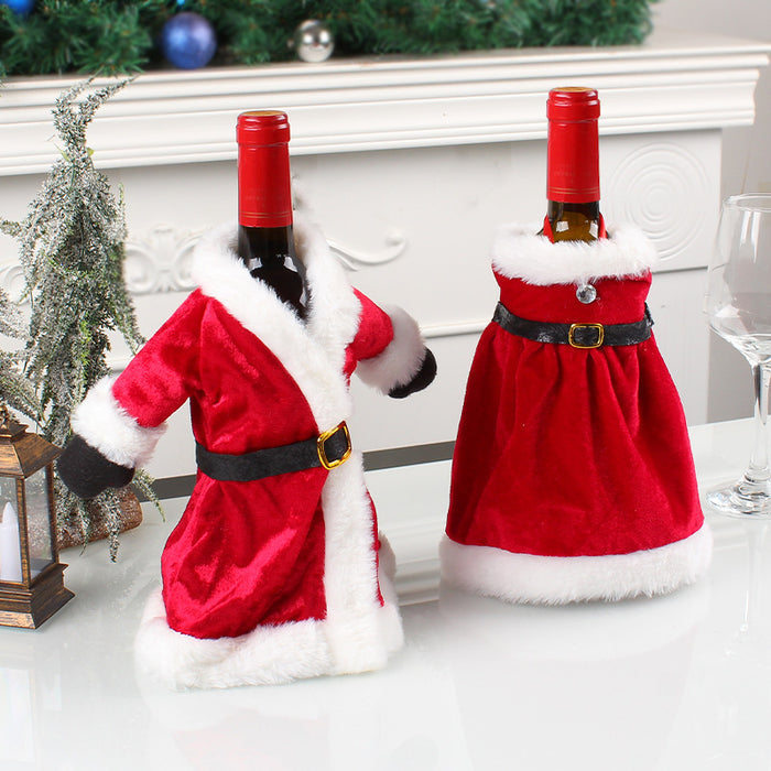Wholesale Christmas Red Wine Set Christmas Dress Wine Bottle Set Christmas Skirt Wine Bottle Decoration Creative Red Wine Bag