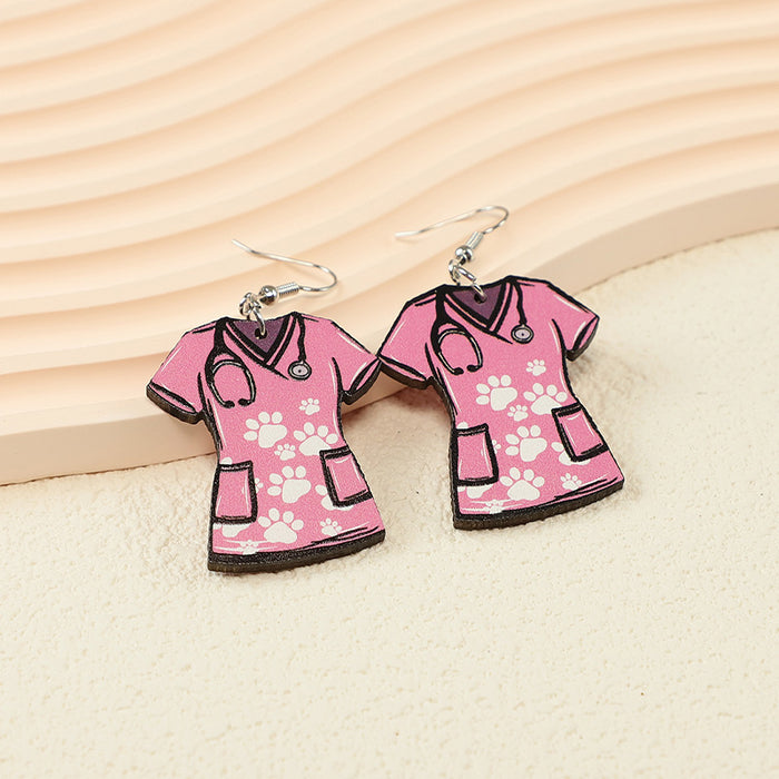 Wholesale Thanksgiving Nurses Day Back to School Season Farm Love Love Turkey Mushroom Women' s Wooden Earrings