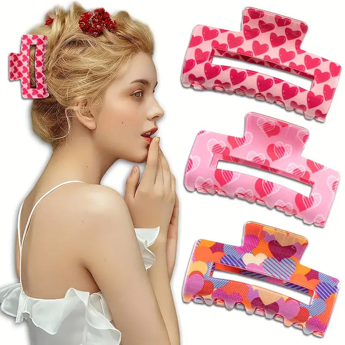Wholesale Love Heart Acrylic Hair Clip – Sweet Ponytail Gripper MOQ≥2