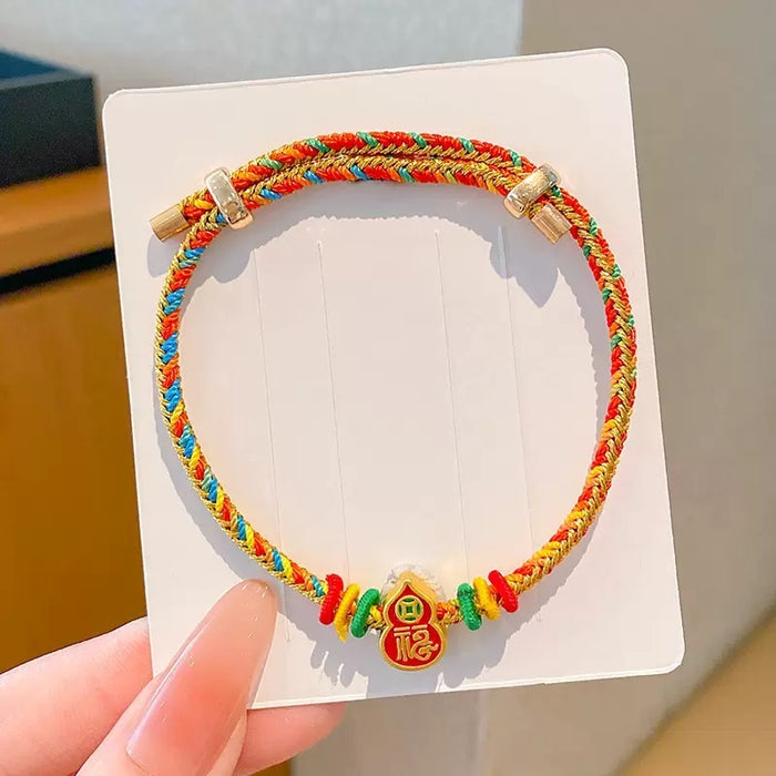 Wholesale colorful rope children hand woven red rope five color bracelet