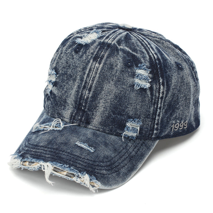Wholesale Distressed Denim Baseball Cap Unisex Sun Protection Street Style Fashion Accessory
