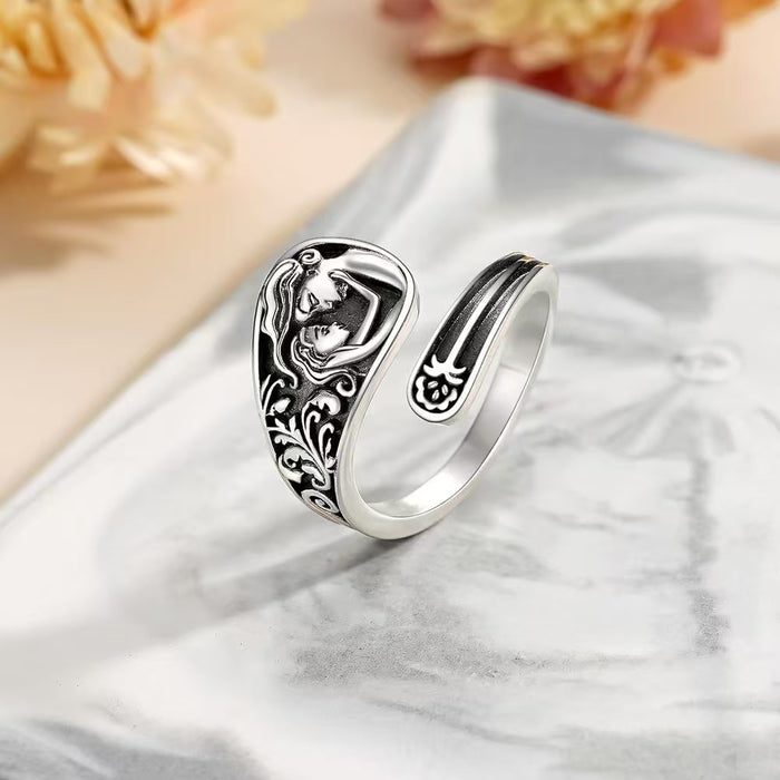 Wholesale Vintage relief style ring with adjustable opening index finger ring wholesale