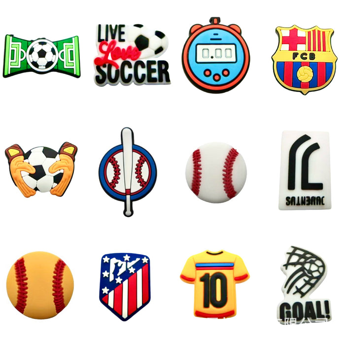 Wholesale Football themed cartoon hole shoes, flower shoe buckles, DIY detachable shoe decoration accessories wholesale PVC soft rubber