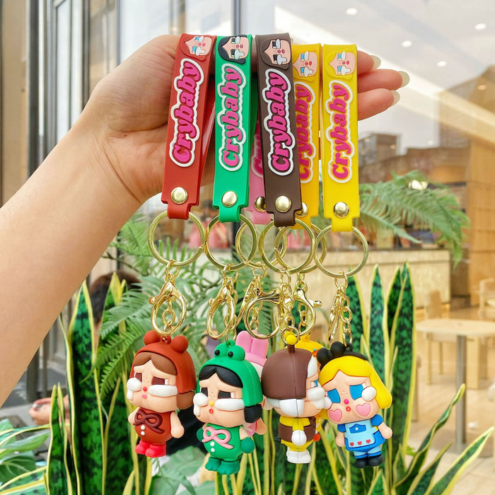Wholesale Cute teary-eyed doll silicone keychain