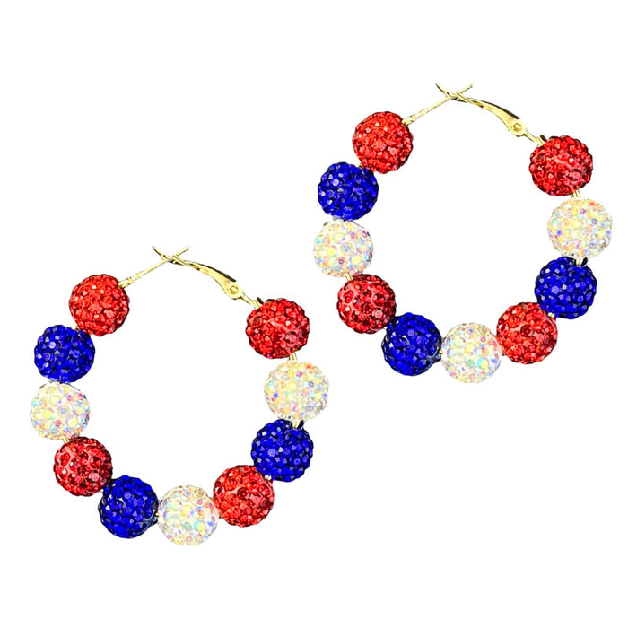 Wholesale Celebrating atmosphere with trendy accessories, sparkling earrings, diamond balls, color blocked large earrings