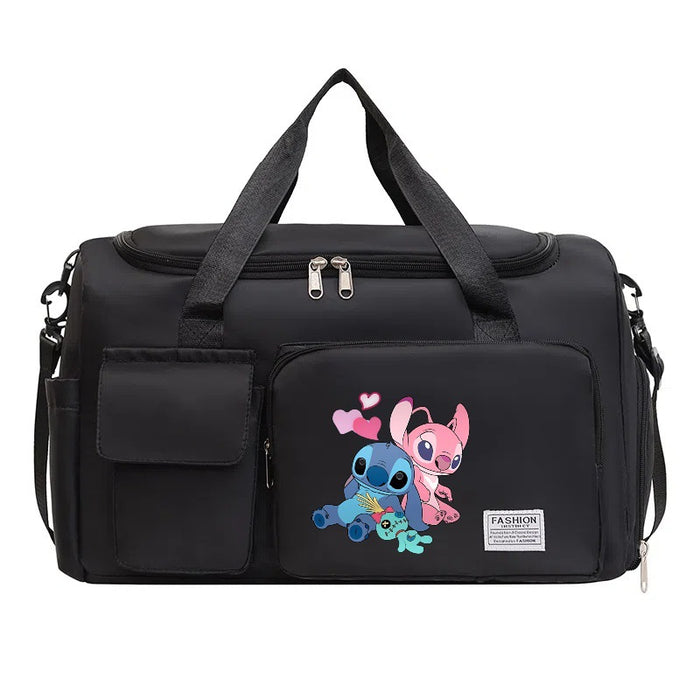 Wholesale Cartoon Printed Fitness Bag with Shoe Storage Large Capacity Duffel Bag Sports Portable Shoulder Bag Travel Bag
