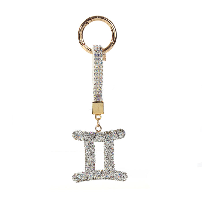 Wholesale Full Crystal Zodiac Keychain Diamond-Encrusted Car Key Chain,  Simple and Personalized Pendant