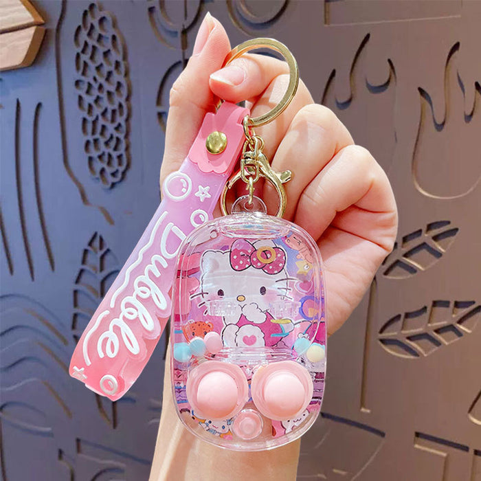 Wholesale Creative decompression game water machine key chain cartoon cute toy student bag pendant