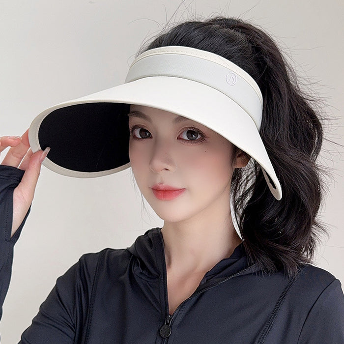 Wholesale Matte black rubber sun hat versatile, face covering, large brim, empty top hat for outdoor travel, beach sun hat