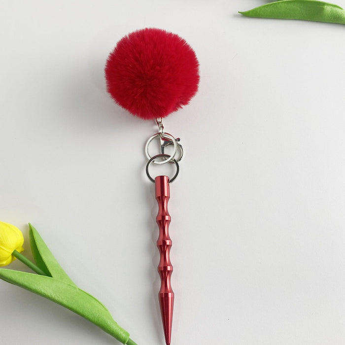 Wholesale Stick Pen Shaped Pom Pom 2 Piece Set Keychain JDC-KC-ZY034