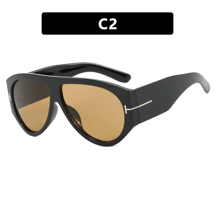 Wholesale T-shaped large frame sunglasses, personalized and fashionable sunglasses