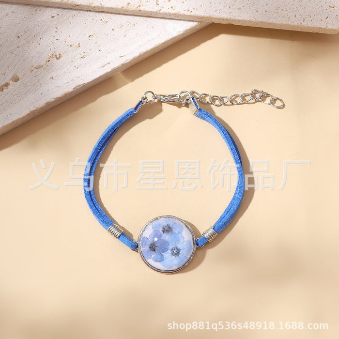 Wholesale Drip resin retro dried clover bracelet popular jewelry