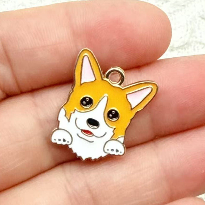 Wholesale 10pcs Cute Cartoon Dog DIY Accessories,  Charms,  Headwear,  Necklace,  Earrings Pendant
