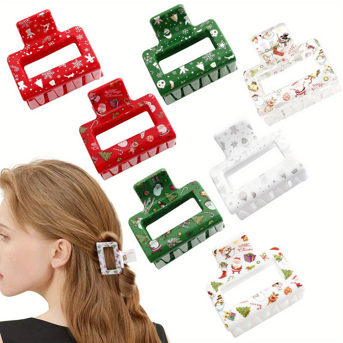 Wholesale Christmas Acrylic Cartoon Print Hairpin JDC-HC-SNSB004