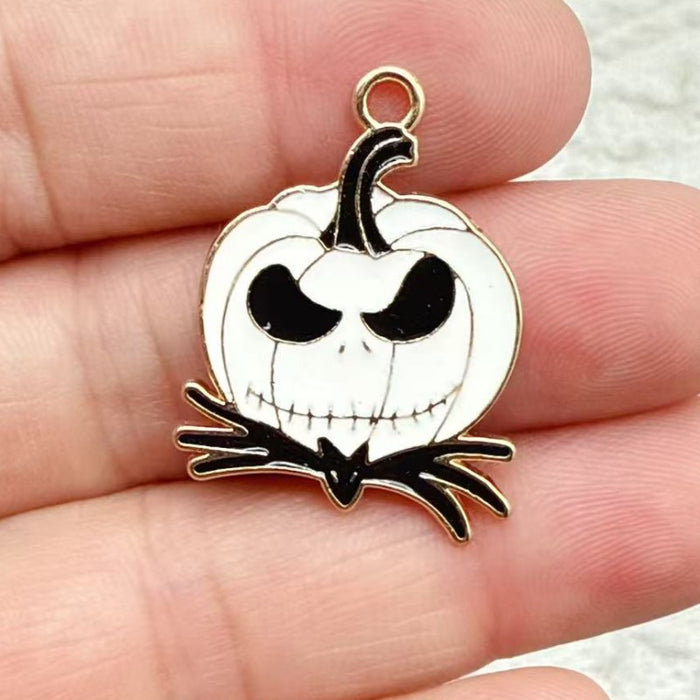 Wholesale 10pcs  Series DIY Festival Decorations Witch Pendant Tombstone Hair Tie Spray-Painted Pumpkin Hanging Ornament