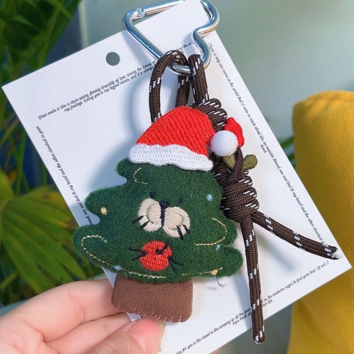 Wholesale Christmas Plush Keychain Bag Charm – Cute Santa and Tree Design Holiday Gift Accessory