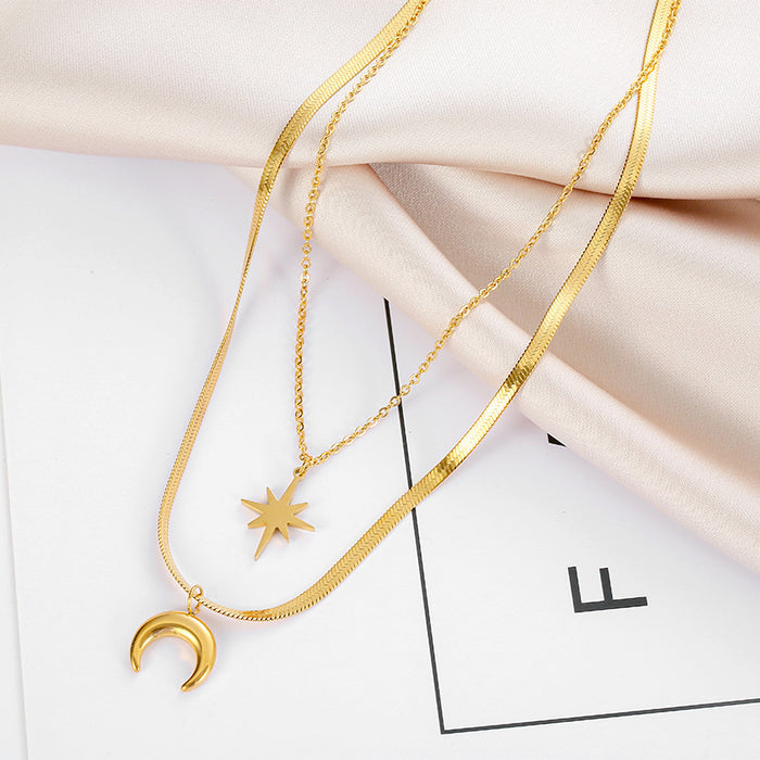 Wholesale  Titanium steel Necklace Women' s Clavicle Chain Trendy Internet Celebrity Ins Explosions