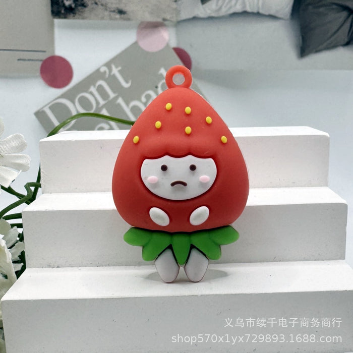 Wholesale Cartoon Strawberry Series Keychain Soft PVC Doll Bag Pendant Exquisite