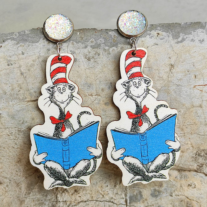 Wholesale Cartoon Wooden Earrings JDC-ES-HeYi096