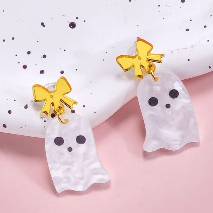 Wholesale  acrylic black and white double-layer earrings,  fun and cute earrings