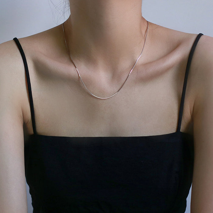 Wholesale  basic snake bone chain s925 sterling silver necklace simple all-match clavicle chain stackable