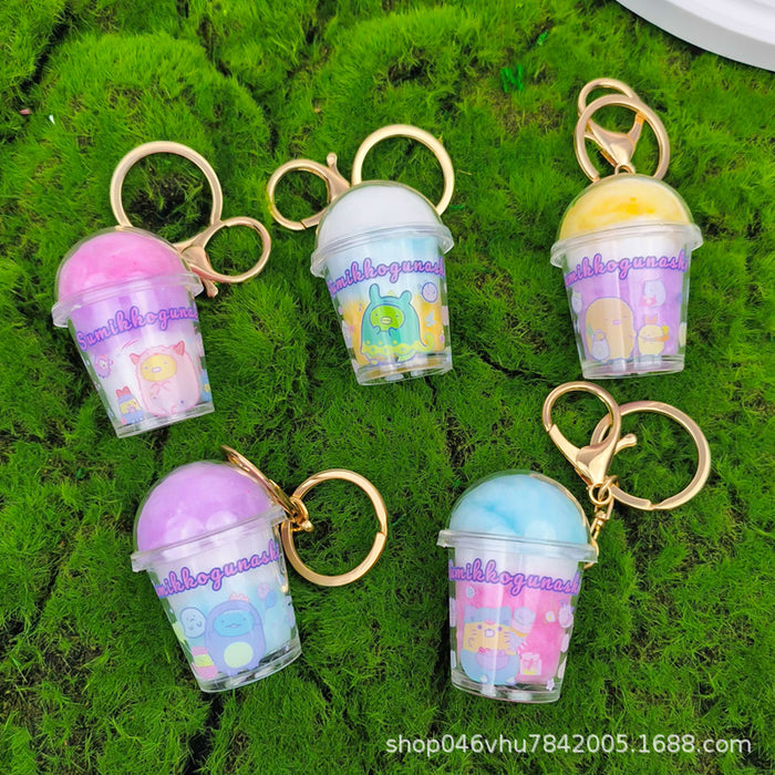 Wholesale Cartoon cotton cup keychain DIY backpack pendant car key pendant ornament