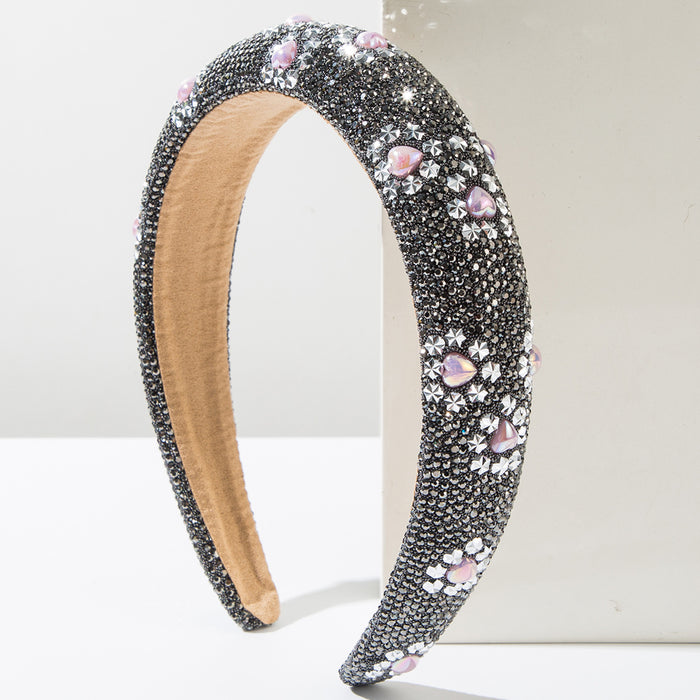 Wholesale Diamond-encrusted sponge height-enhancing headband