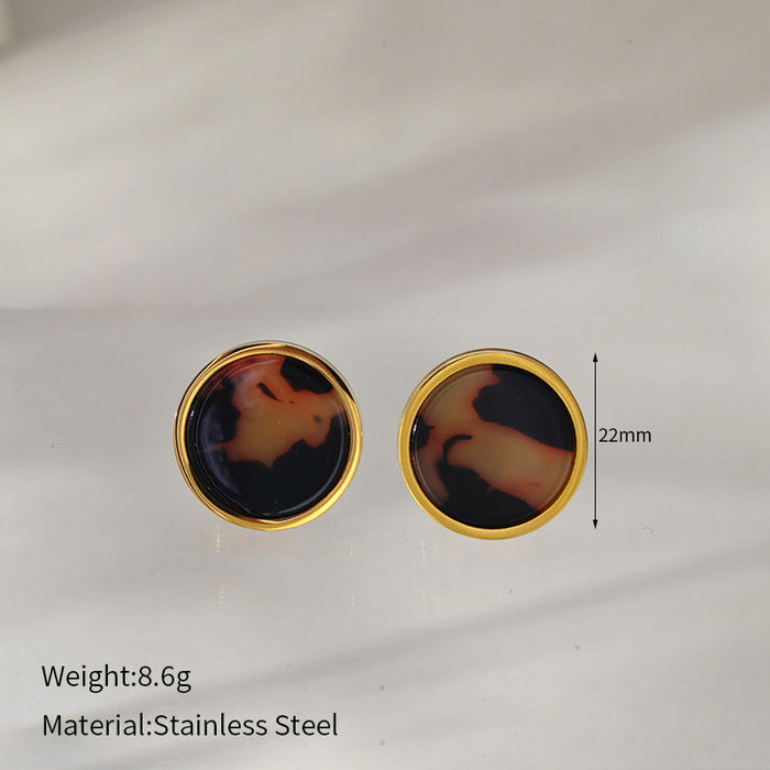 Wholesale  geometric leopard stainless steel earrings