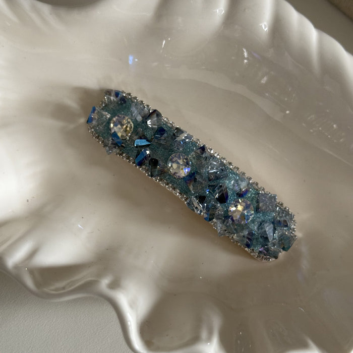 Wholesale Blue Full Diamond Hair Clip Elegant Bangs Clip Women's Side Clip Hair Accessories