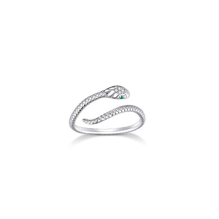 Wholesale Green-eyed snake snake ring female opening adjustable delicate ring