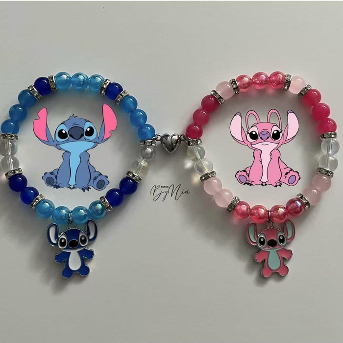 Wholesale bat guitar love butterfly IP love magnetic attraction men and women couples bracelet elastic bracelet