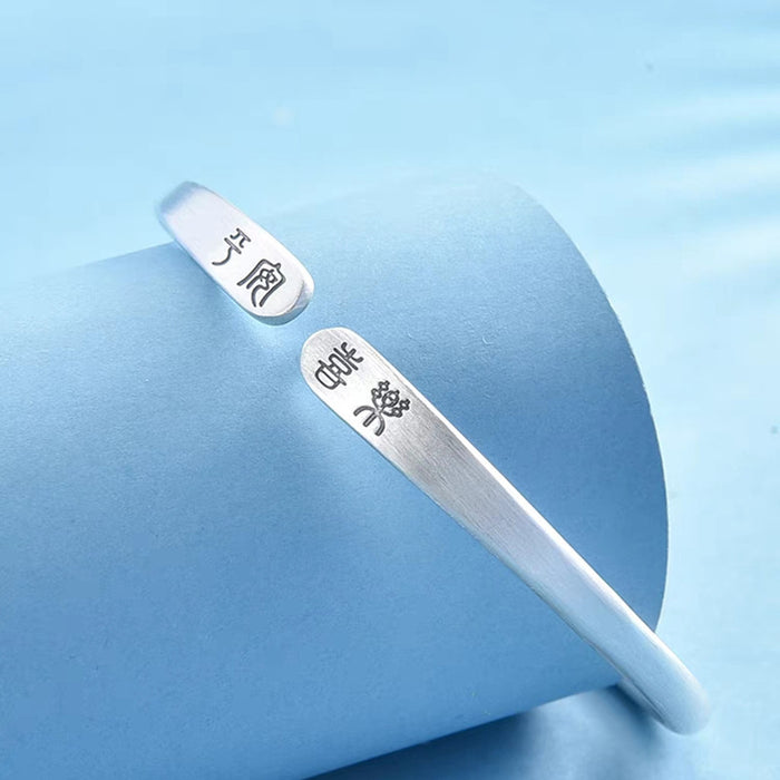 Wholesale Silver plated bracelet solid retro matte adjustable opening bracelet friend