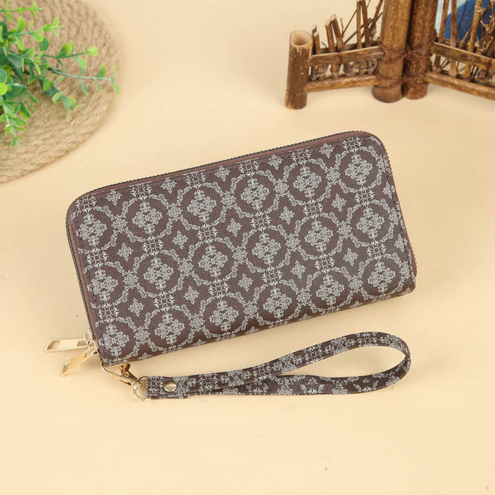 Wholesale Long Large Capacity Double Zipper Clutch Wallet JDC-WT-HNG001