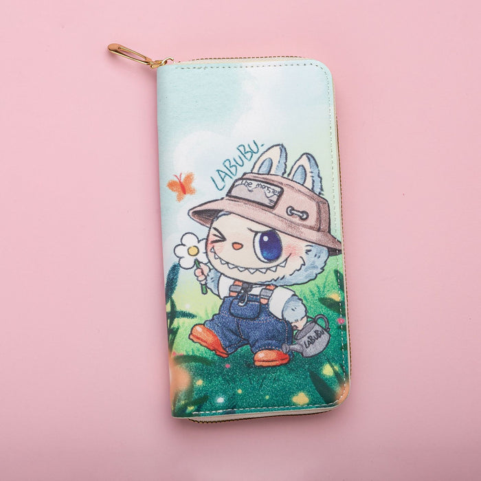 Wholesale Fresh Sweet Cartoon Leather Wallet with Zipper Large Capacity Unisex Card Holder