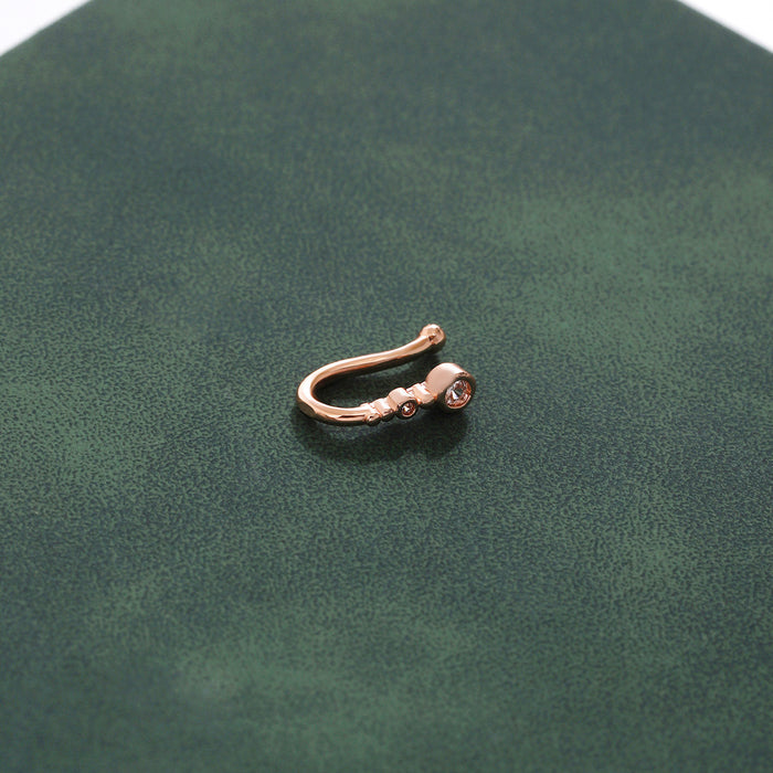 Wholesale personality U-shaped nose clip simple fashion temperament geometric round diamond