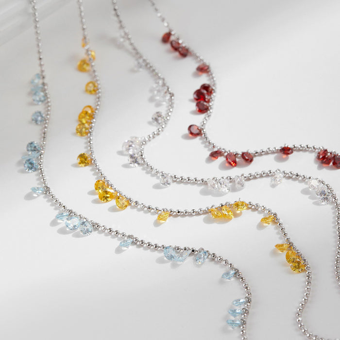 Wholesale Silver collarbone chain zircon necklace