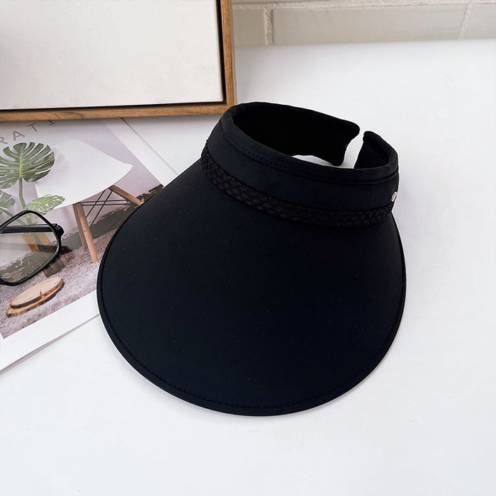 Wholesale New Ice Silk Large brimmed Artistic Sky Top Hat for Travel Sunscreen and Sunshade Sky Top Sun Hat