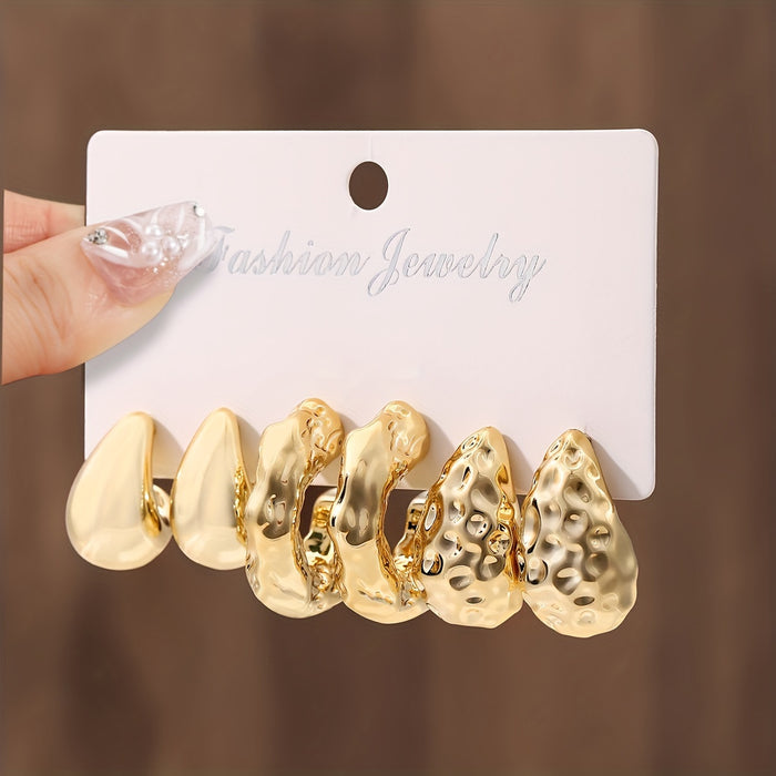 Wholesale Water droplet earring set macaron color niche high-end temperament ear accessory