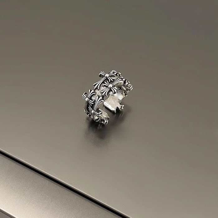 Wholesale Cross open ring women's retro pair of rings light luxury niche high-end sense