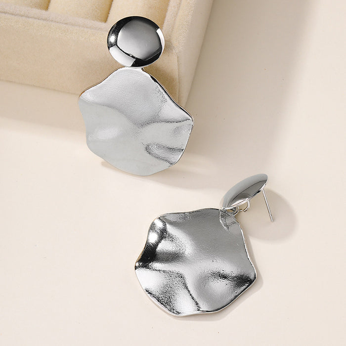 Wholesale Exaggerated alloy jewelry niche earrings versatile irregular round earrings