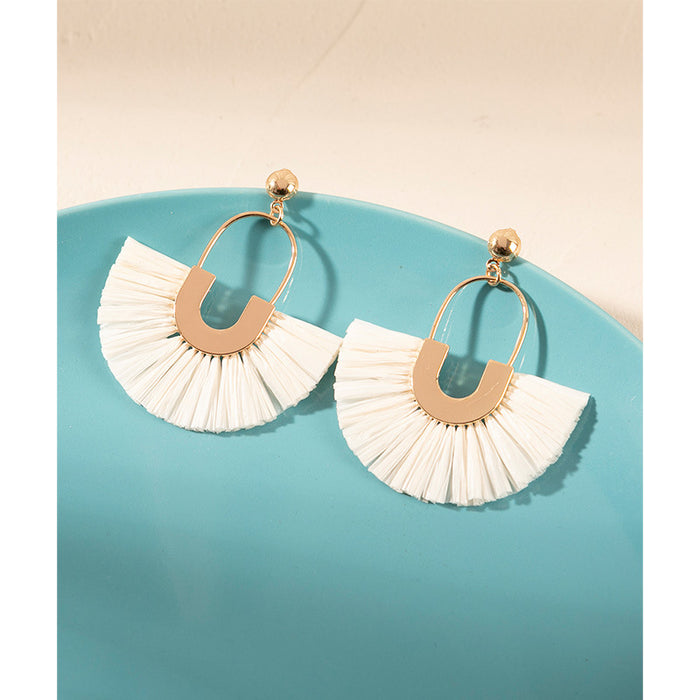 Wholesale tassel earrings  vacation high-end feeling raffia grass earrings