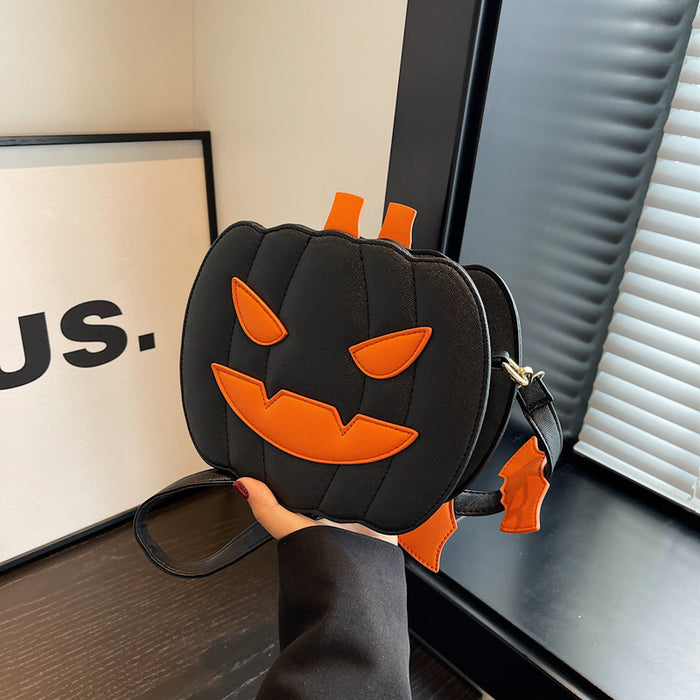 Wholesale Chic Pumpkin Shape Crossbody Bag PU Leather Small Shoulder Bag for Party