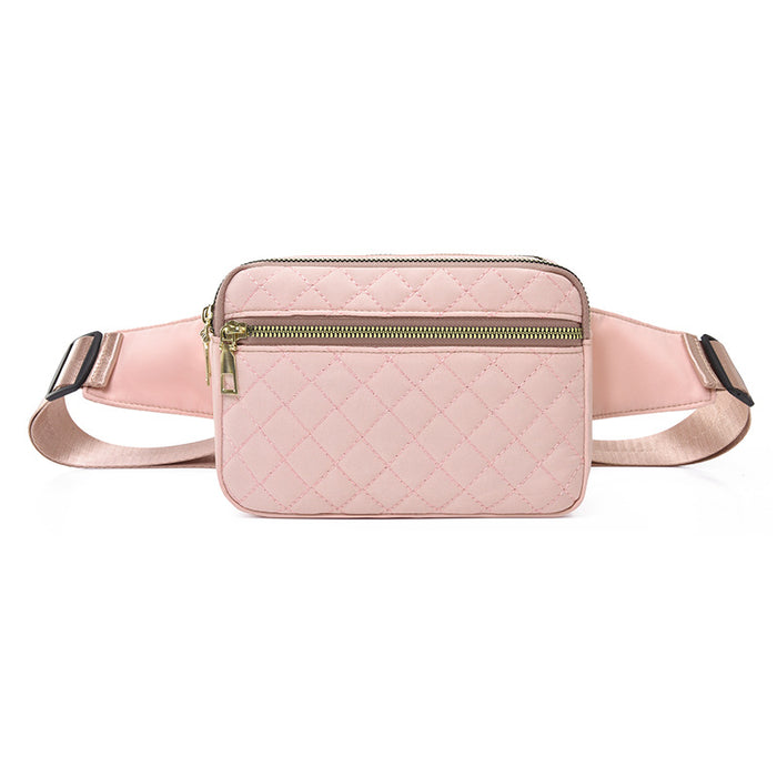 Wholesale Women' s waist bag diamond pattern shoulder crossbody bag casual versatile chest bag