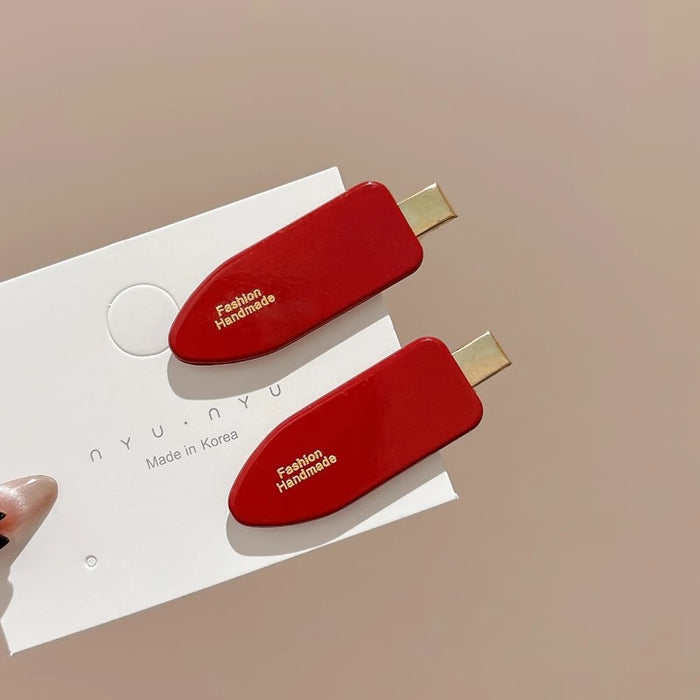 Wholesale  Red Hairpin Women's Traceless One-word Duckbill Clip Front Fringe Clip Side Broken Hair Hairpin Headwear