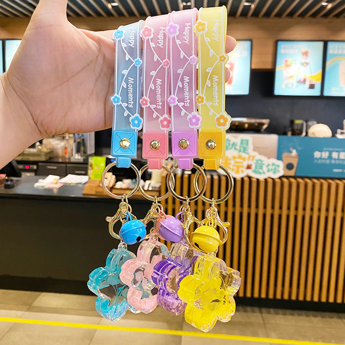 Wholesale Oil-flowing Quicksand Sakura Keychain