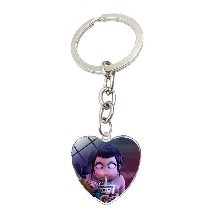 Wholesale Cartoon Anime Merchandise Heart-Shaped Pendant Keychain