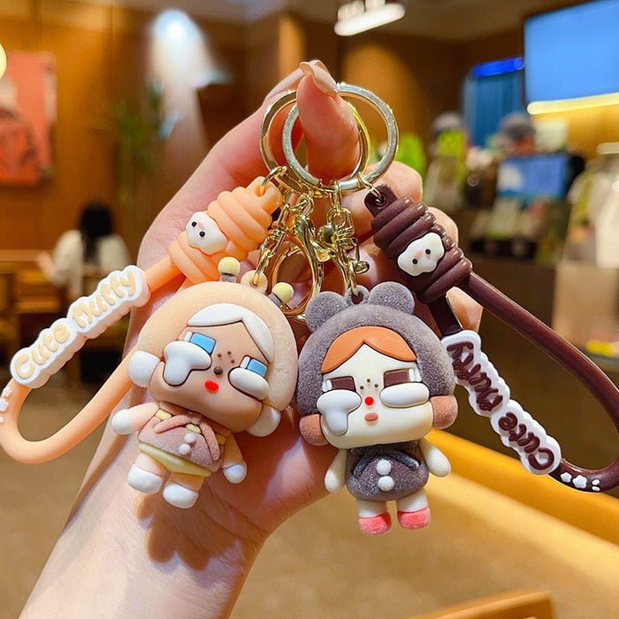 Wholesale key chain flocking girl bag hanging accessories